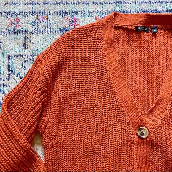 Brave Soul London 🧡 Size Medium Cardigan Rust Orange - Picture 4 of 5